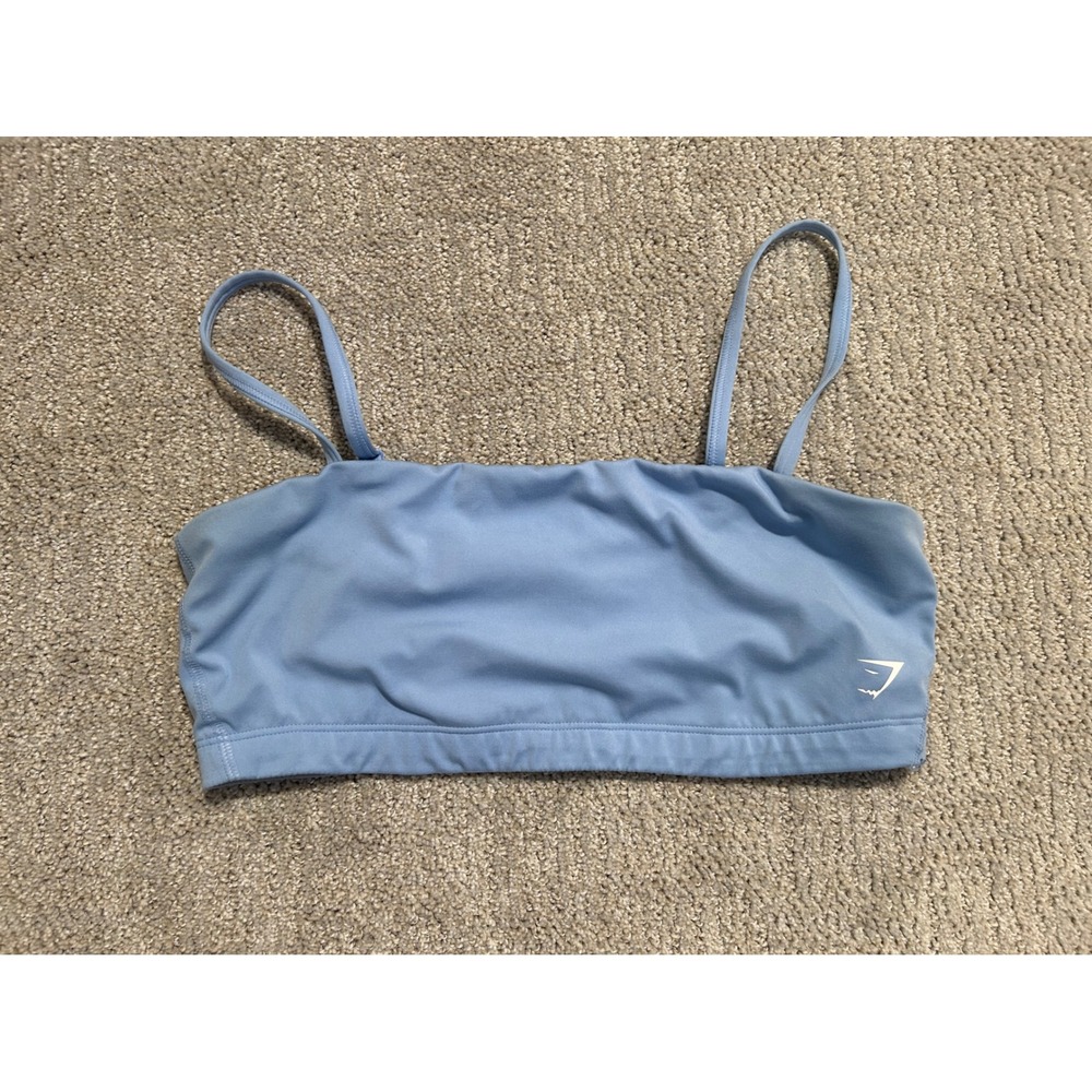 Gymshark Bandeau Sports Bra Light Blue Adjustable Straps B2A2J Womens Large